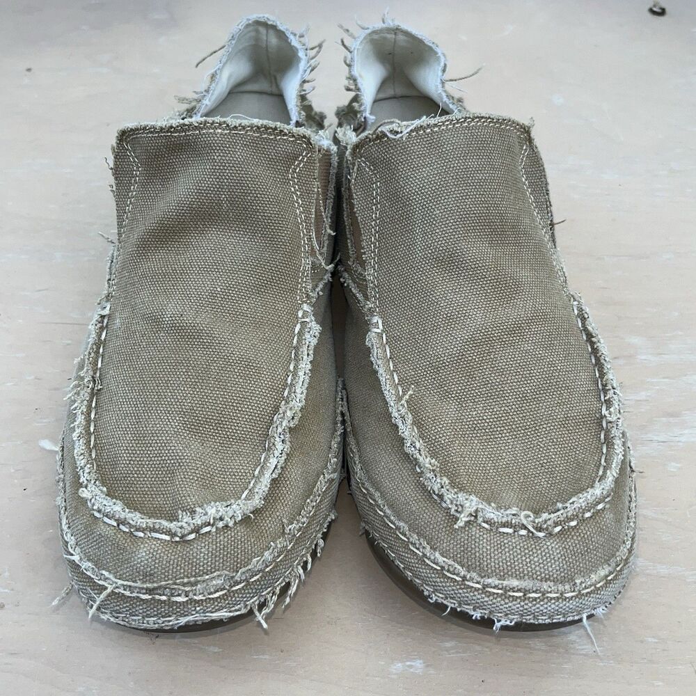 Tony Lama Lindale Canvas Slip On Men's Boho Raw Edge Casual Loungewear 12D - Picture 10 of 13